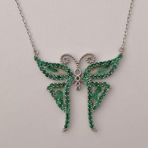 🦋925 Silver green butterfly necklace